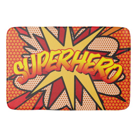 SUPERHELD_FUN Retro stripboek Pop Art Badmat (Voorkant)