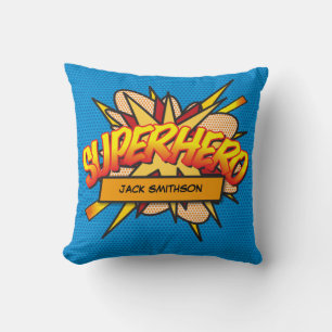 SUPERHELD Fun Retro Stripboek Pop Art Kussen