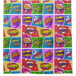 Superheld Gamer Comic-boek, gordijn voor douchegor