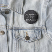 Superheld Genius Mentor Teacher Chalkboard Design Ronde Button 5,7 Cm (In situ)