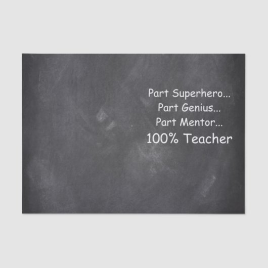 Superheld Genius Mentor Teacher Chalkboard Design Tissuepapier (Voorkant)