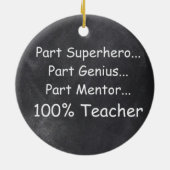 Superheld Genius Mentor Teacher Gift Idee Keramisch Ornament (Achterkant)