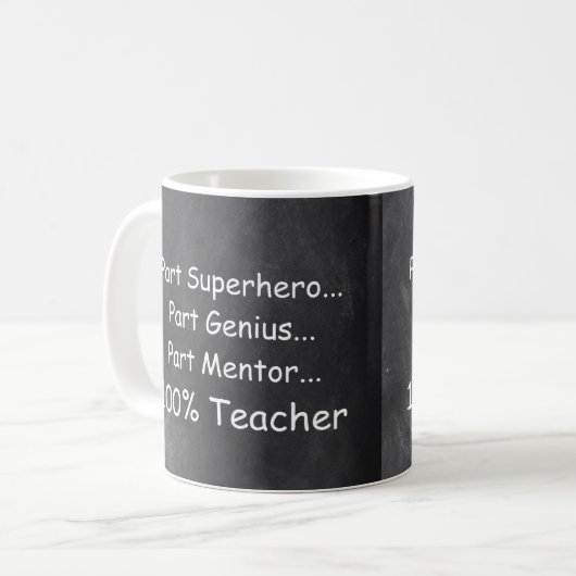 Superheld Genius Mentor Teacher Gift Idee Koffiemok (Voorkant links)