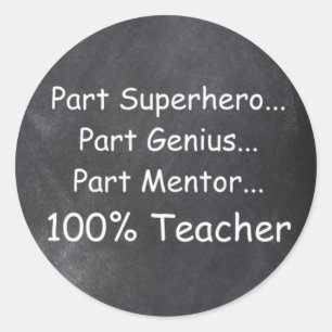 Superheld Genius Mentor Teacher Gift Idee Ronde Sticker