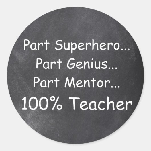 Superheld Genius Mentor Teacher Gift Idee Ronde Sticker (Voorkant)