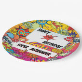 Superheld Geweldige Kind Comic Birthday Paper Bord (Gekanteld)