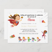 Superheld Girl Baby shower Briefkaart (Voorkant / Achterkant)