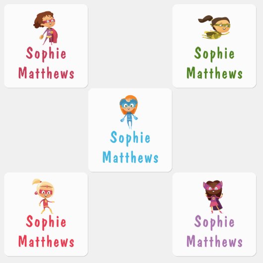 Superheld Girl Custom Specialized Name Clothing Labels (Groep)