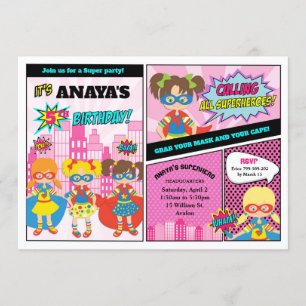 Superheld Girls Birthday Girl Power Super Hero Kaart