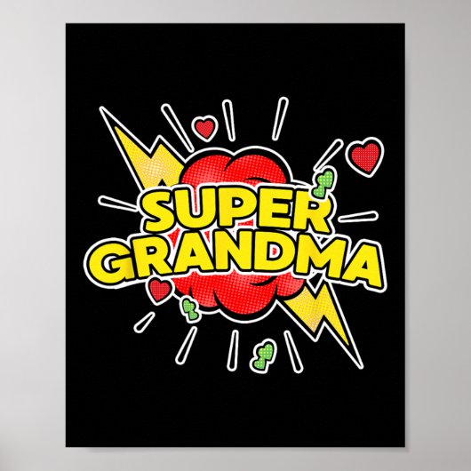 Superheld - Grandma Moederdag Poster (Voorkant)