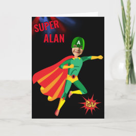 Superheld Green Flying Boy Amazing Fab Birthday Kaart