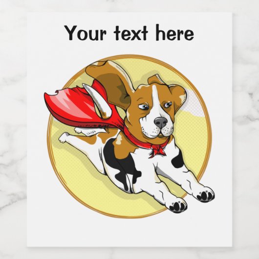 Superheld hond grappige beagle wijn etiket (Enkel label)