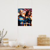 Superheld Joe Biden en Kamala Harris Poster (Keuken)