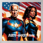 Superheld Joe Biden en Kamala Harris Poster (Voorkant)