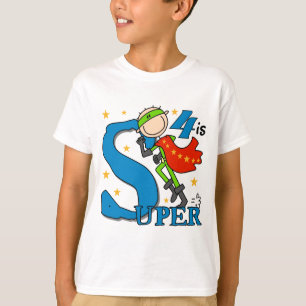 Superheld Jongen 4e Verjaardag Tshirts en geschenk