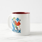 Superheld Jongen 4e Verjaardag Tshirts en geschenk Tweekleurige Koffiemok (Voorkant links)