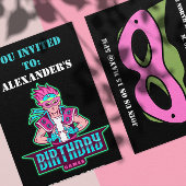 Superheld jongen Roze & Groen Spel Avatar en maske Kaart