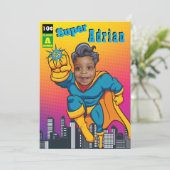 Superheld Justice Birthday Kaart (Staand voorkant)