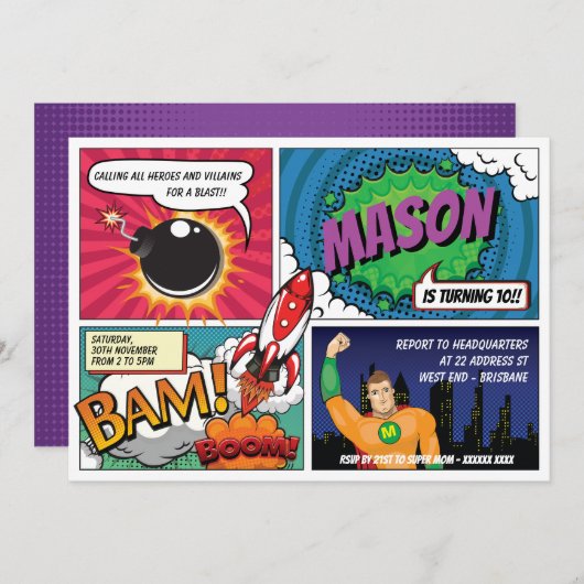 Superheld Kaart (Voorkant / Achterkant)