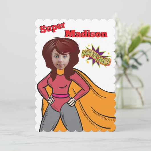 Superheld Kids Birthday Kaart (Staand voorkant)