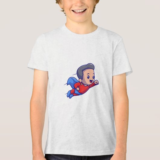 Superheld Kind Fun Flying Hero Graphic Tshirt (Voorkant)