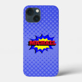 Superheld Kinder Comic Book Persoonlijke naam Case-Mate iPhone Case (Achterkant)