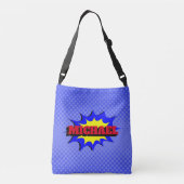 Superheld Kinder Comic Book Persoonlijke naam Crossbody Tas (Achterkant)