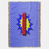 Superheld Kinder Comic Book Persoonlijke naam Deken (Voorkant Verticaal)