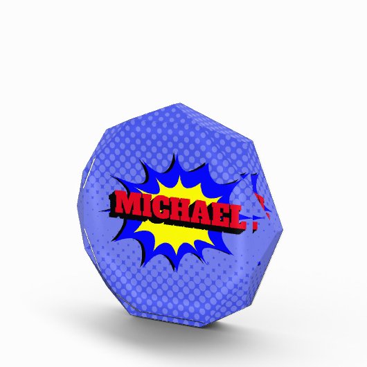 Superheld Kinder Comic Book Persoonlijke naam Fotoblokken (Rechts)