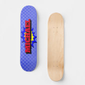 Superheld Kinder Comic Book Persoonlijke naam Skateboard (Voorkant)