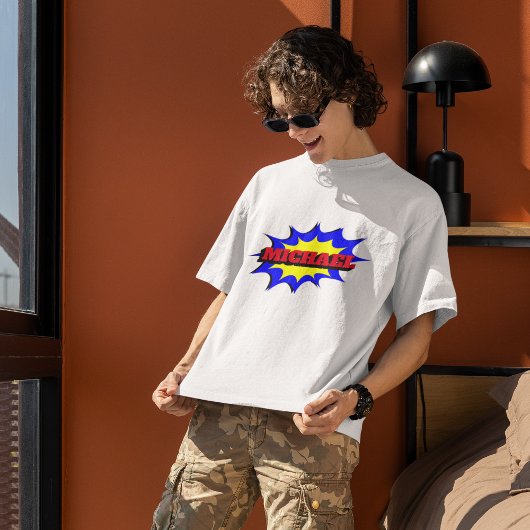 Superheld Kinder Comic Book Persoonlijke naam T-shirt