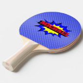 Superheld Kinder Comic Book Persoonlijke naam Tafeltennisbatje (Voorkant Gekanteld)