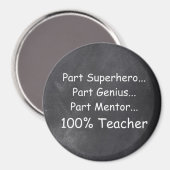 Superheld leraar Genius Mentor Chalkboard Gift Magneet (Voorkant / Achterkant)