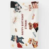 Superheld Leuke Dieren Kinderen Verjaardag Spandoek (Verticaal)