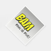 Superheld Luncheon servetten geel "Bam" met Stippe (Hoek)