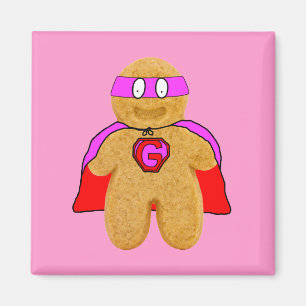 superheld magnet - roze roodbruin magneet