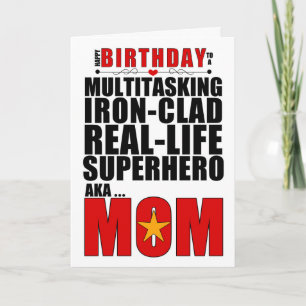 Superheld mama Birthday Typography Comic Book Kaart