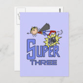 Superheld Meisje 3e Verjaardag Tshirts en geschenk Briefkaart (Voorkant / Achterkant)