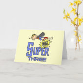 Superheld Meisje 3e Verjaardag Tshirts en geschenk Kaart (Gele Bloem)