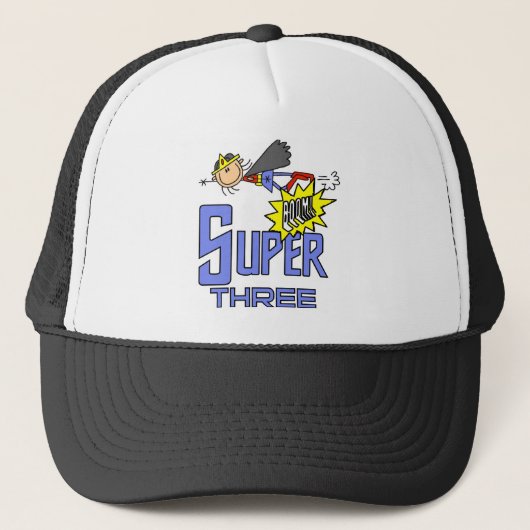 Superheld Meisje 3e Verjaardag Tshirts en geschenk Trucker Pet (Voorkant)