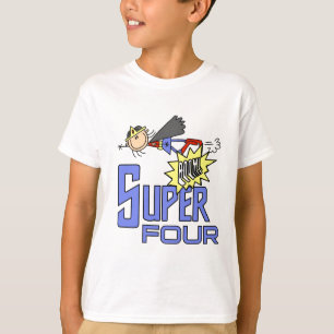 Superheld Meisje 4e Verjaardag Tshirts en geschenk