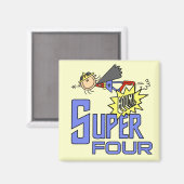 Superheld Meisje 4e Verjaardag Tshirts en geschenk Magneet (Voorkant / Achterkant)
