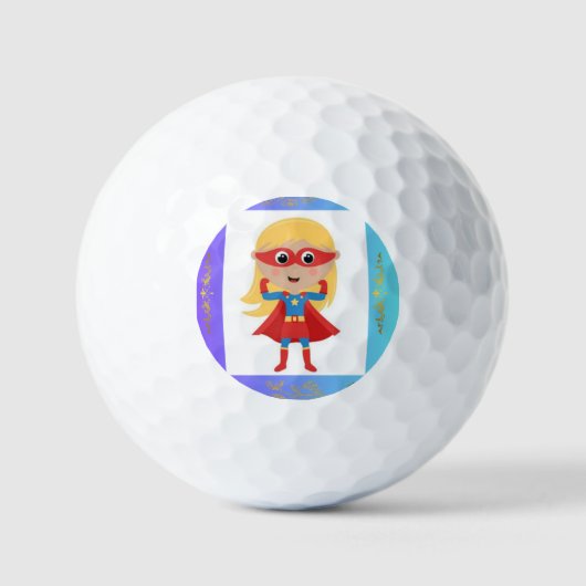 Superheld Meisje Waarde Golfbal Golfballen (Voorkant)