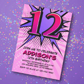 Superheld meisje's 12e verjaardag uitnodiging