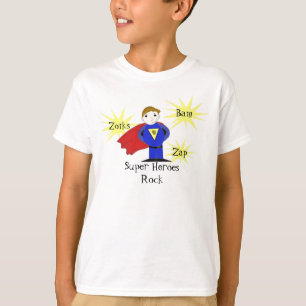 Superheld met actie woorden t-shirt