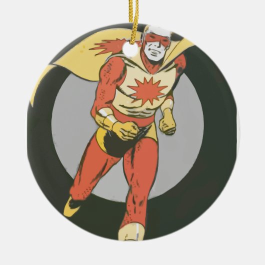 Superheld met Blast Symbol in werking Keramisch Ornament (Voorkant)