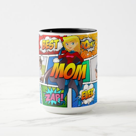 Superheld Moederdag stripboek Mok (Midden)