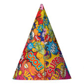 Superheld Monogram Birthday Surprise Kinder Feesthoedjes (Achterkant)