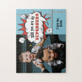 Superheld pa Comic Speech Bubble Foto Legpuzzel (Verticaal)