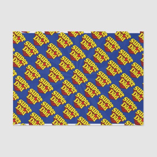 Superheld pa Red Yellow Blue Vaderdag superheld Tissuepapier (Voorkant)